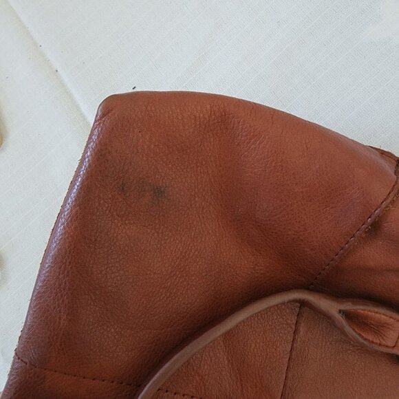 American Leather Co Brown Leather Handbag Purse 14" x 10" - Picture 9 of 9